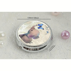 Elephant Butterfly Pill Box 3 Compartment Mini Organizer