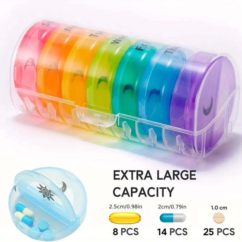 Weekly 7-Day Pill Organizer 2-Times-A-Day BPA-Free Pill Case