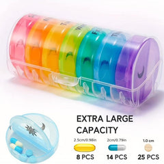 Weekly 7-Day Pill Organizer 2-Times-A-Day BPA-Free Pill Case