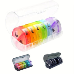 Weekly 7-Day Pill Organizer 2-Times-A-Day BPA-Free Pill Case