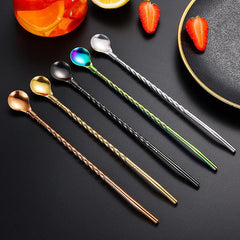 Stainless Steel Straws with Spoon Stirring Spoons