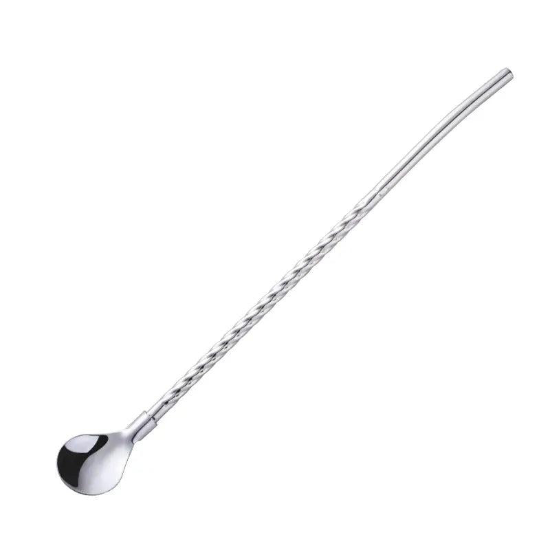 Stainless Steel Straws with Spoon Stirring Spoons
