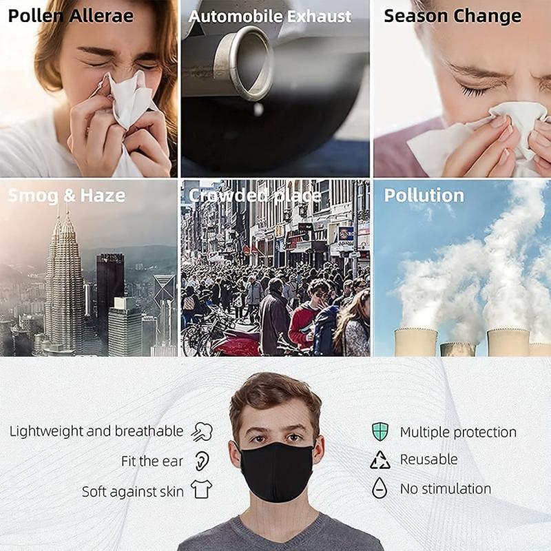 10 Pack Reusable Breathable Cloth Face Mask With Nose Wire And Filter Pocket