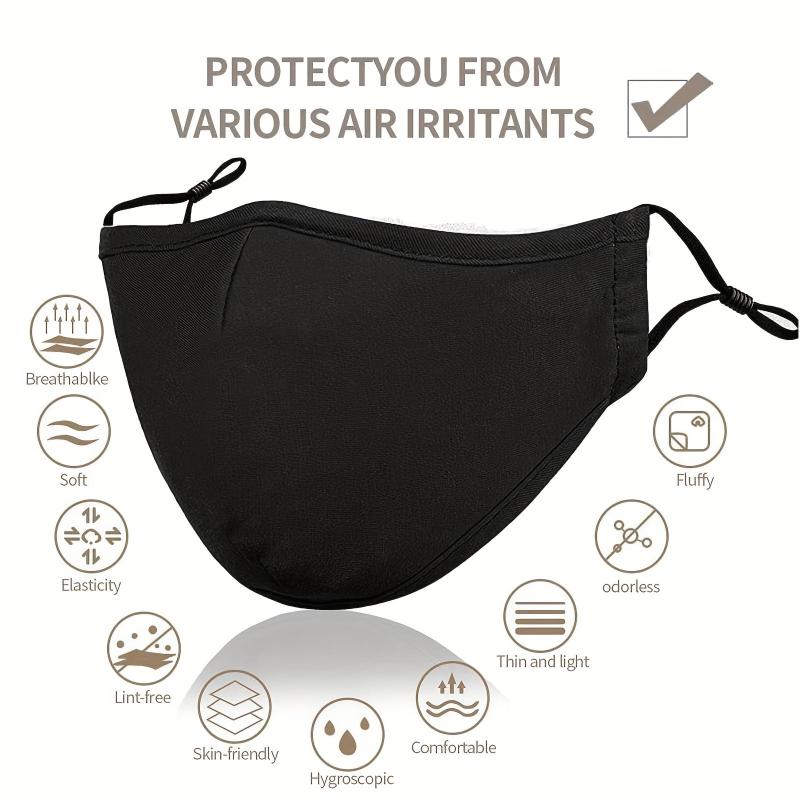 10 Pack Reusable Breathable Cloth Face Mask With Nose Wire And Filter Pocket