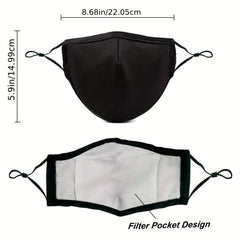 10 Pack Reusable Breathable Cloth Face Mask With Nose Wire And Filter Pocket