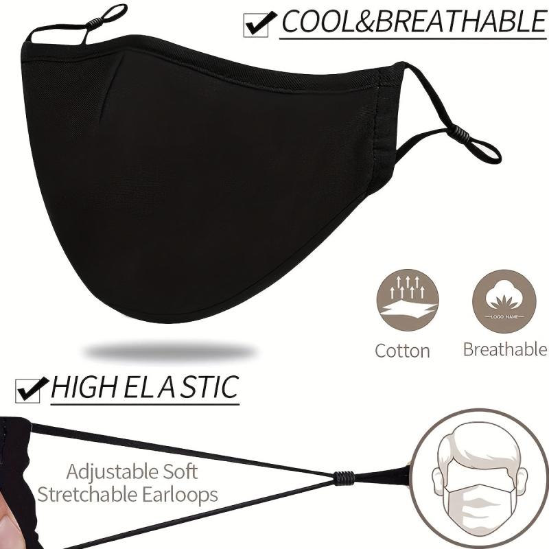 10 Pack Reusable Breathable Cloth Face Mask With Nose Wire And Filter Pocket