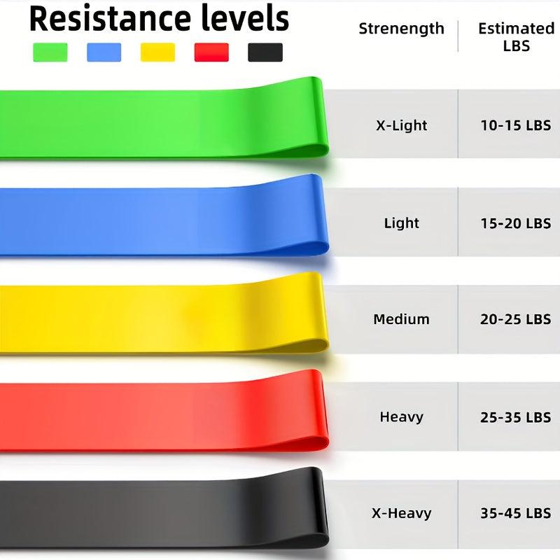 5 Resistance Exercise Bands Fitness Tension Bands