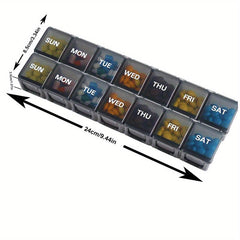 Weekly Pill Organizer 7 Days XL Compartment Travel Friendly Medicine Case