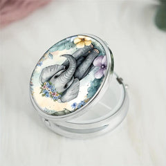 Elephant Round Pill Box 3 Compartment Mini Decorative Portable Travel Organizer