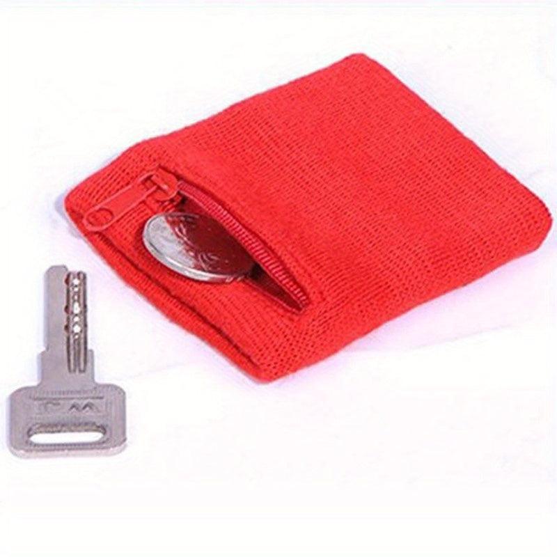 Cotton Wrist Wallet Pouch With Zipper Running Travel Gym Cycling Safe Sport Bag