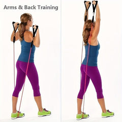 11pcs TPE Fitness Tensioner Set Elastic Rope Home Tension Bands Training