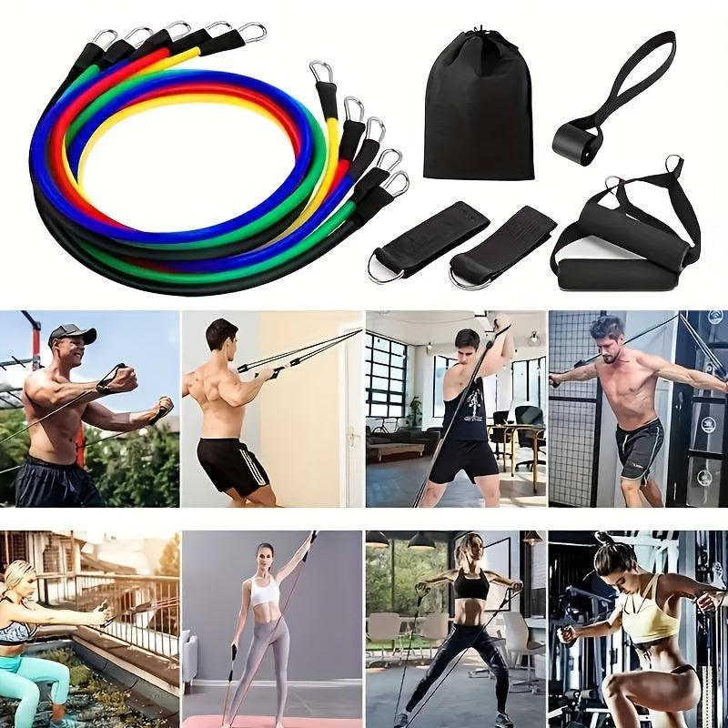11pcs TPE Fitness Tensioner Set Elastic Rope Home Tension Bands Training