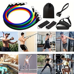 11pcs TPE Fitness Tensioner Set Elastic Rope Home Tension Bands Training