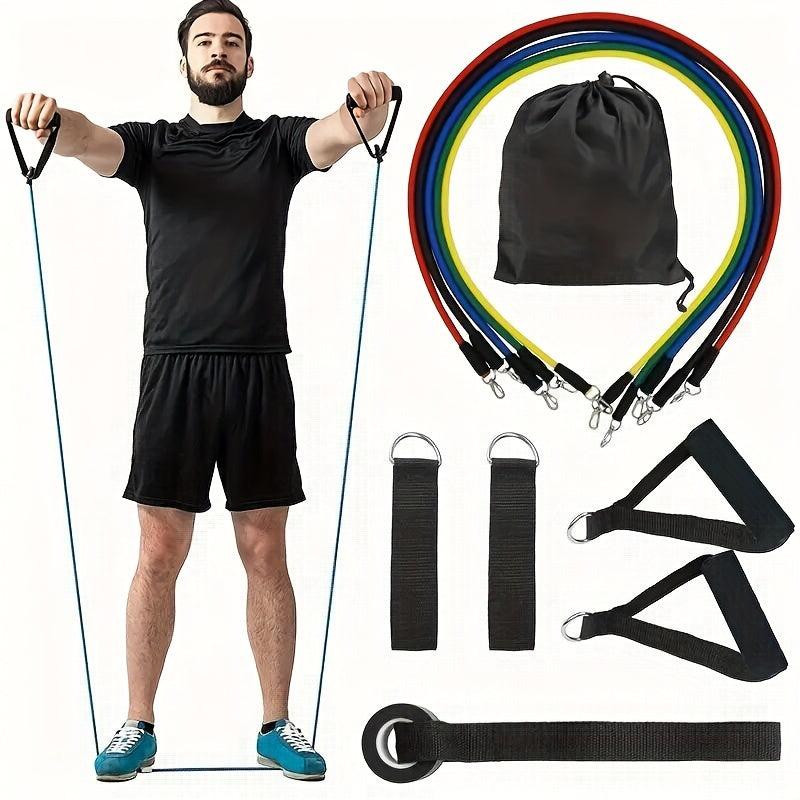 11pcs TPE Fitness Tensioner Set Elastic Rope Home Tension Bands Training