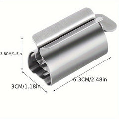 Stainless Steel Toothpaste Squeezer & Toothbrush Holder Set