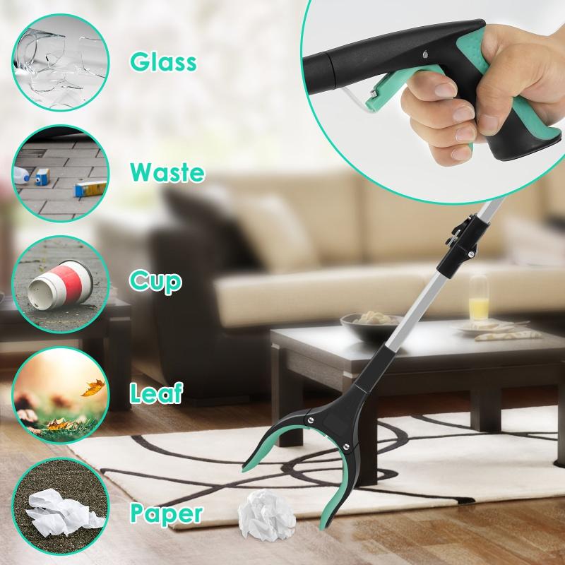 Tri fold Collapsible Overhead Garbage Clip Long Handle Cleaning Supplies