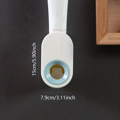 Automatic Toothpaste Dispenser Wall Mount Toothbrush Holder Set