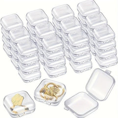 Clear Plastic Storage Box With Lid For Jewelry Earrings Necklaces