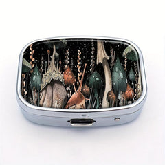 Mini Snails & Mushroom Pill Box 2 Compartment Decorative Travel Medicine Holder
