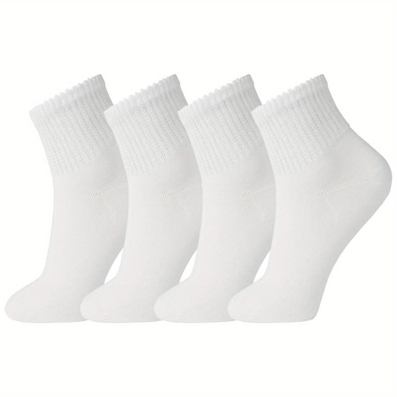 4 Pairs Bamboo Diabetic Socks Breathable Seamless Extra Wide for Men & Women