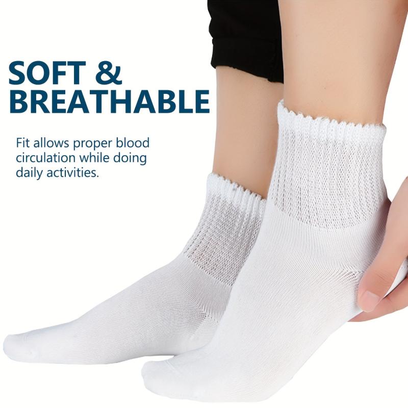 4 Pairs Bamboo Diabetic Socks Breathable Seamless Extra Wide for Men & Women