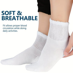 4 Pairs Bamboo Diabetic Socks Breathable Seamless Extra Wide for Men & Women