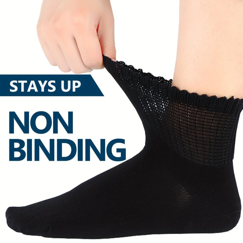 4 Pairs Bamboo Diabetic Socks Breathable Seamless Extra Wide for Men & Women