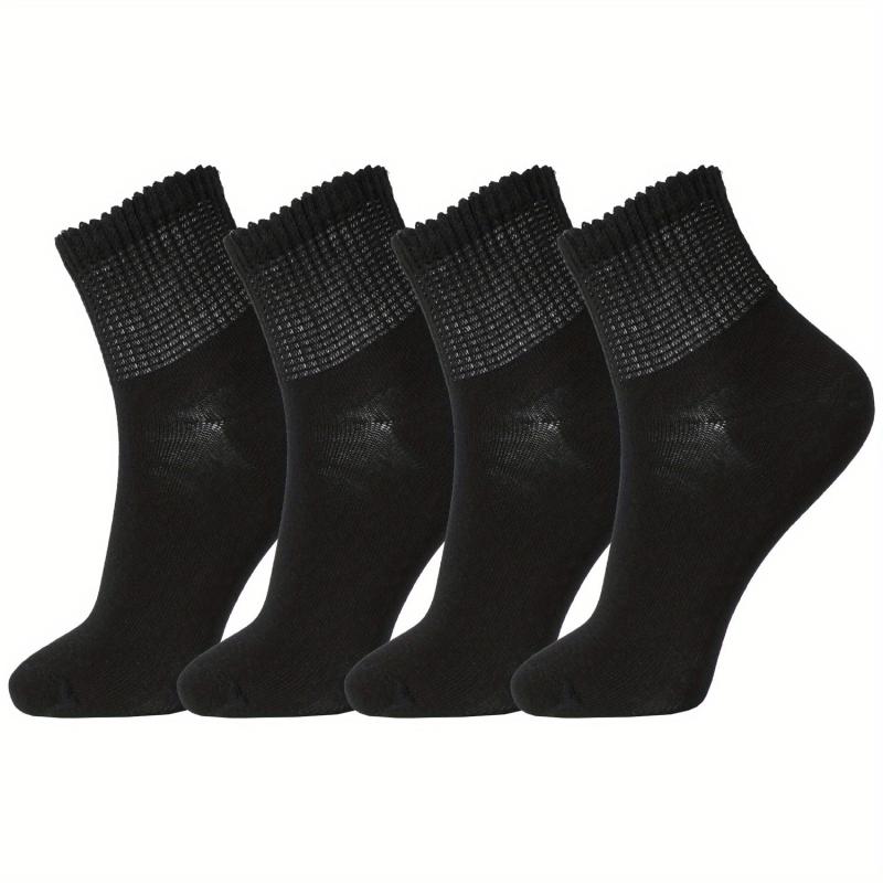4 Pairs Bamboo Diabetic Socks Breathable Seamless Extra Wide for Men & Women