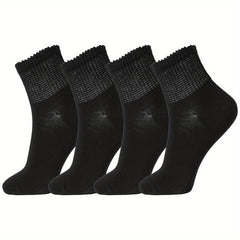 4 Pairs Bamboo Diabetic Socks Breathable Seamless Extra Wide for Men & Women