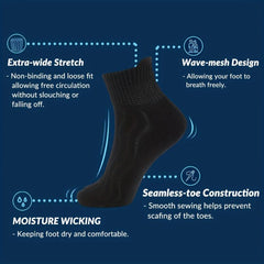 4 Pairs Non Binding Diabetic Ankle Socks Unisex Cotton Cushioned