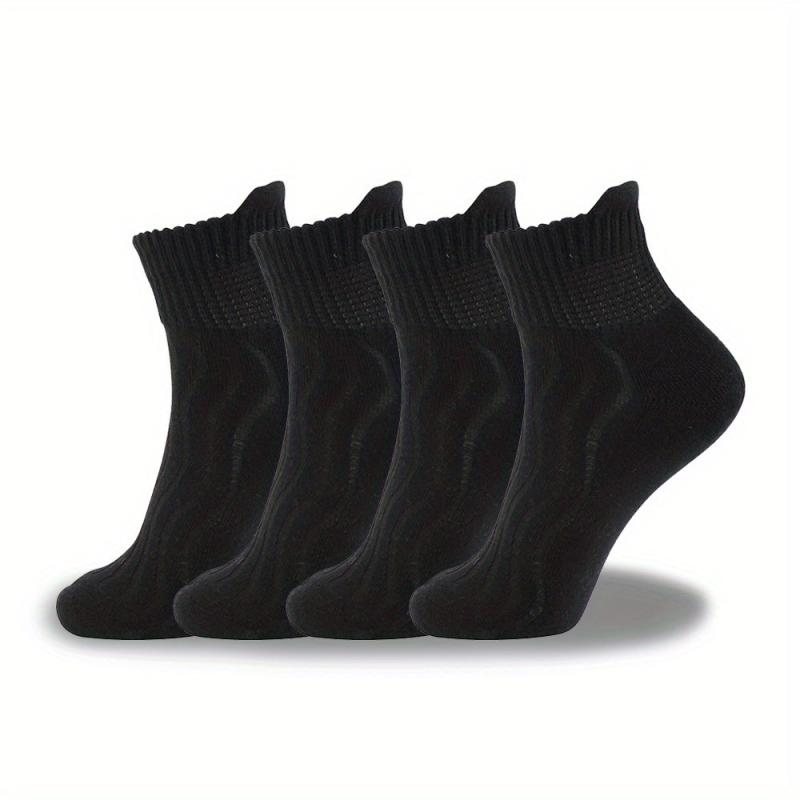 4 Pairs Non Binding Diabetic Ankle Socks Unisex Cotton Cushioned