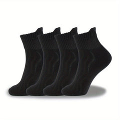 4 Pairs Non Binding Diabetic Ankle Socks Unisex Cotton Cushioned