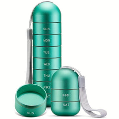 Metal Weekly Pill Organizer Stackable Aluminum Alloy with Large Compartment