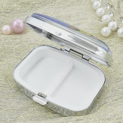 Golden Butterflies Pill Box 2 Compartment Portable Medicine Holder