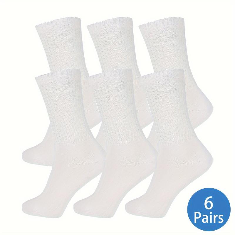 6 Pairs Bamboo Men's Plus Size Socks Moisture Wicking Diabetic Crew