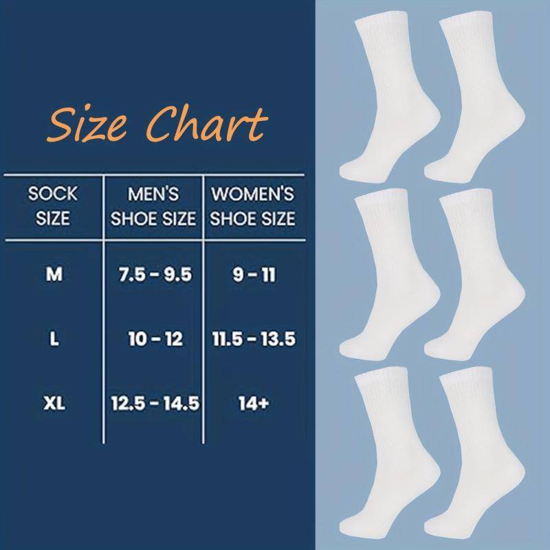 6 Pairs Bamboo Men's Plus Size Socks Moisture Wicking Diabetic Crew