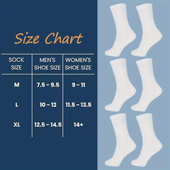 6 Pairs Bamboo Men's Plus Size Socks Moisture Wicking Diabetic Crew