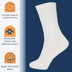 6 Pairs Bamboo Men's Plus Size Socks Moisture Wicking Diabetic Crew
