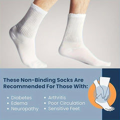 6 Pairs Bamboo Men's Plus Size Socks Moisture Wicking Diabetic Crew