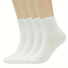 4Pairs Diabetic Ankle Socks Non Binding Cuffs Bamboo Soft Comfy Socks