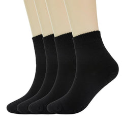 4Pairs Diabetic Ankle Socks Non Binding Cuffs Bamboo Soft Comfy Socks