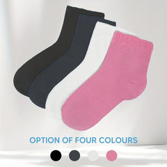 4Pairs Diabetic Ankle Socks Non Binding Cuffs Bamboo Soft Comfy Socks