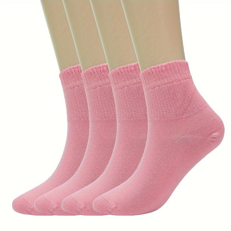 4Pairs Diabetic Ankle Socks Non Binding Cuffs Bamboo Soft Comfy Socks