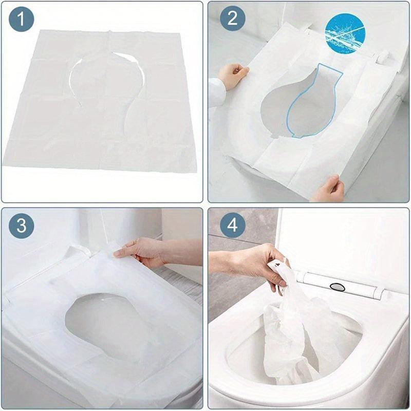 50pcs Disposable Toilet Seat Cover Waterproof Safety Travel Camping
