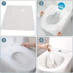 50pcs Disposable Toilet Seat Cover Waterproof Safety Travel Camping