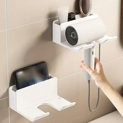 Hair Dryer Mobile Phone Storage Rack Bathroom Wall-mounted Holder
