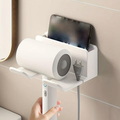Hair Dryer Mobile Phone Storage Rack Bathroom Wall-mounted Holder