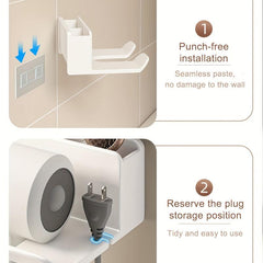 Hair Dryer Mobile Phone Storage Rack Bathroom Wall-mounted Holder