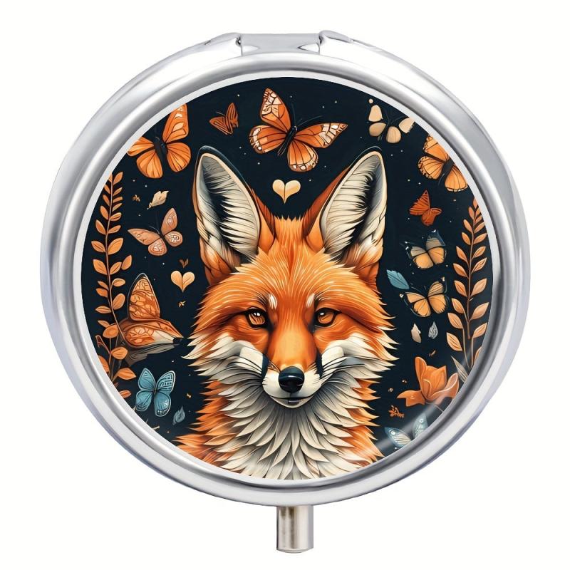 Classic Butterfly Fox Pill Box 3 Compartment Medicine Pill Organizer