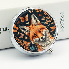 Classic Butterfly Fox Pill Box 3 Compartment Medicine Pill Organizer